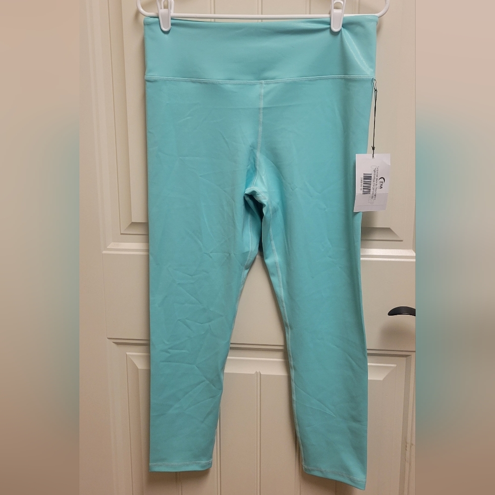 Zyia Turquoise Metallic Light N Tight 7/8 leggings